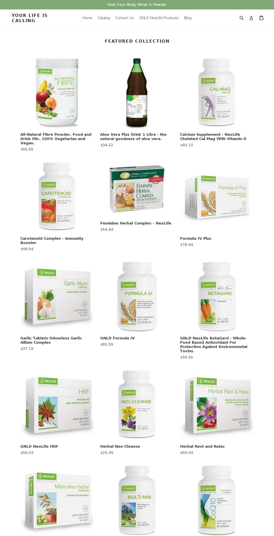 yourdreamlifeiscalling.com shopify website screenshot