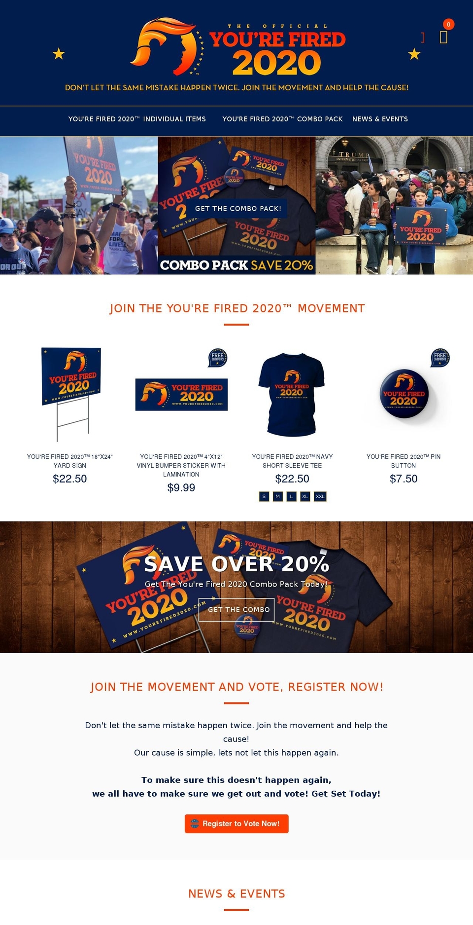 yourefired2020.com — Shopify storefront screenshot