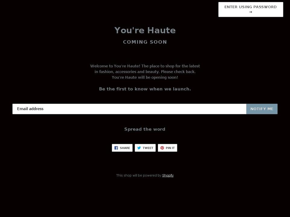 yourehaute.com — Shopify storefront screenshot