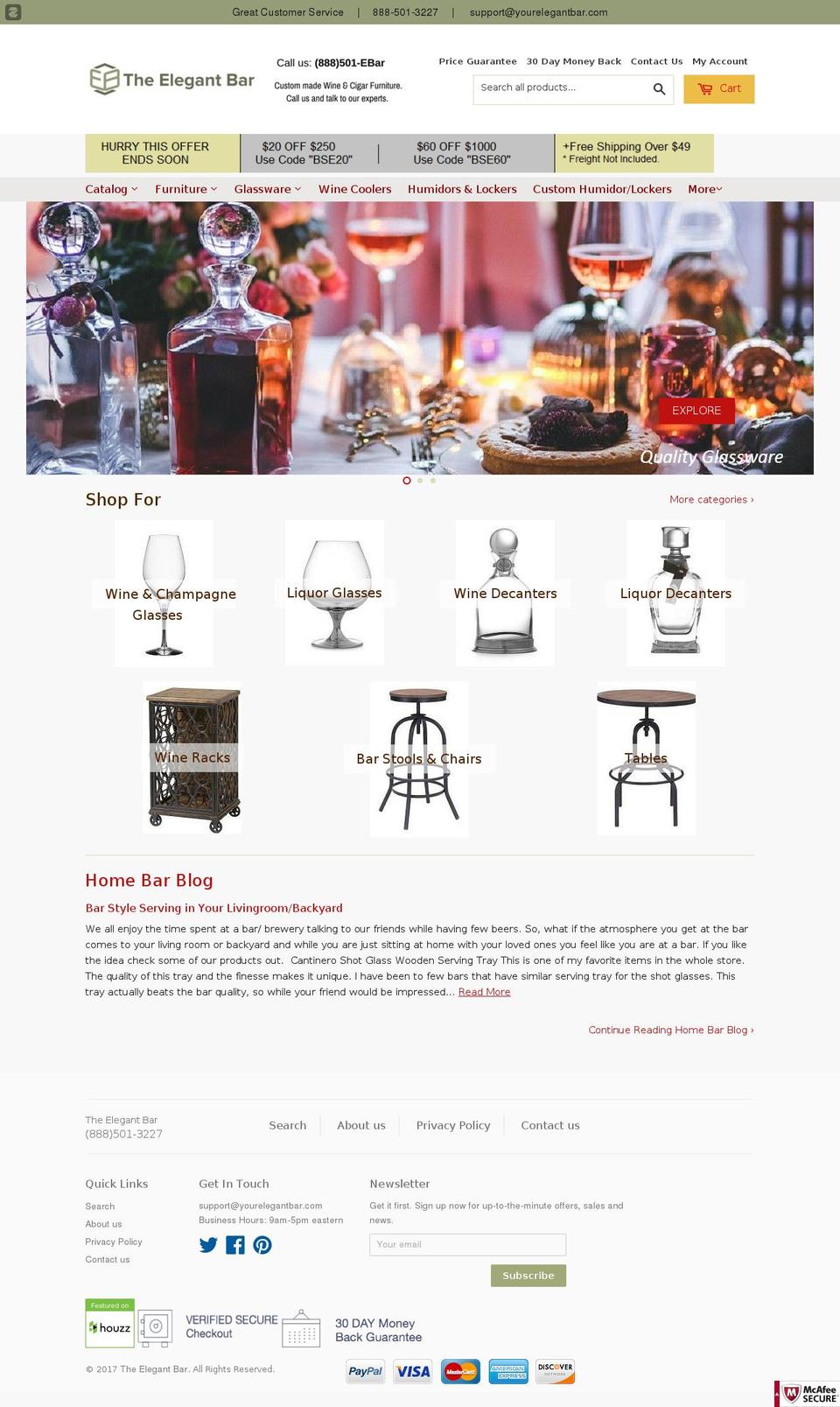 yourelegantbar.com shopify website screenshot