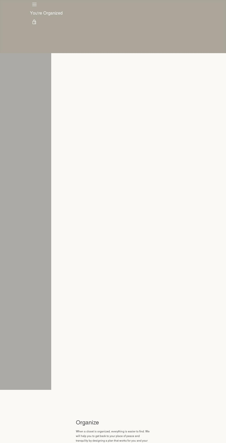 youreorganized.com shopify website screenshot