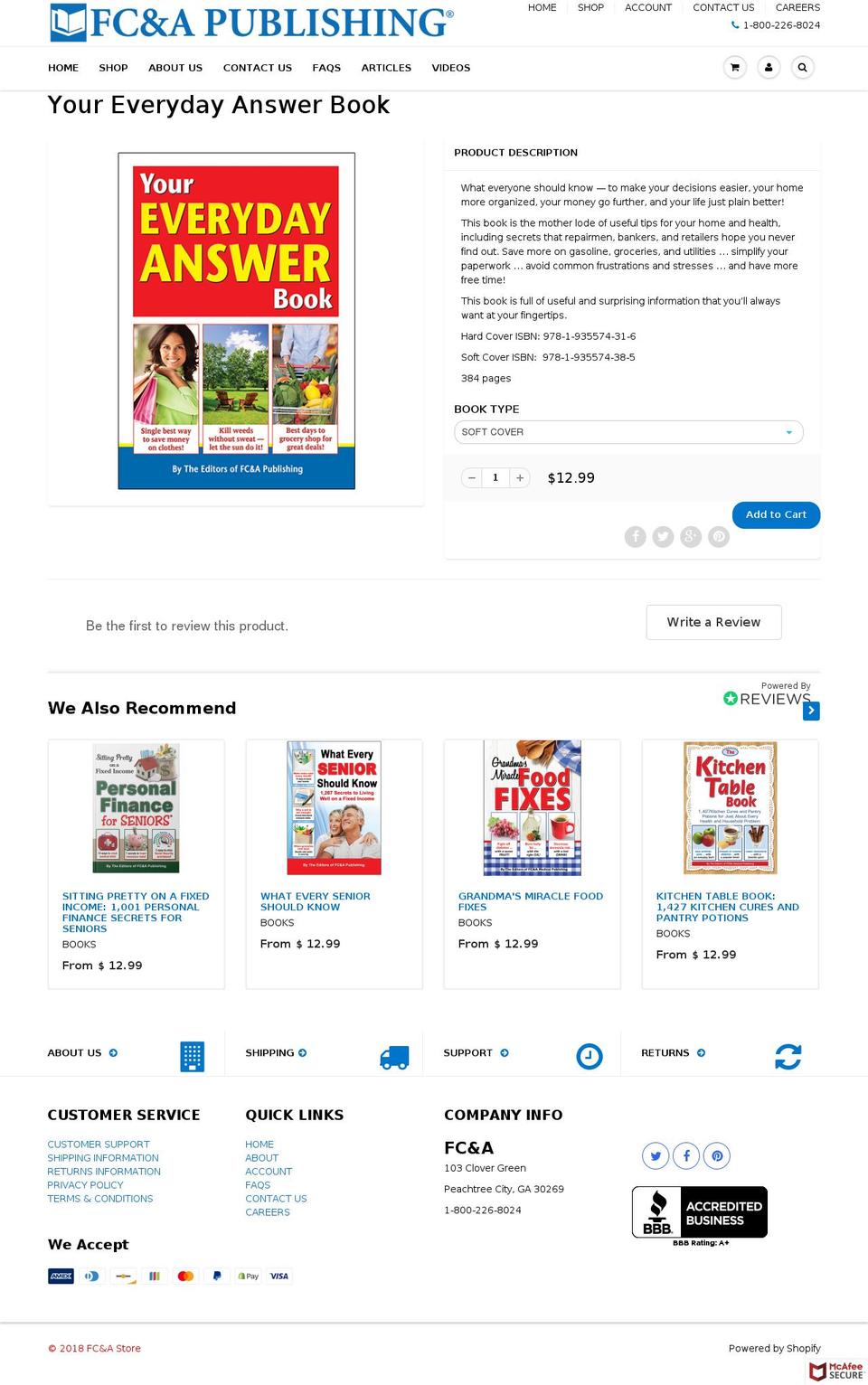 youreverydayanswerbook.com — Shopify storefront screenshot