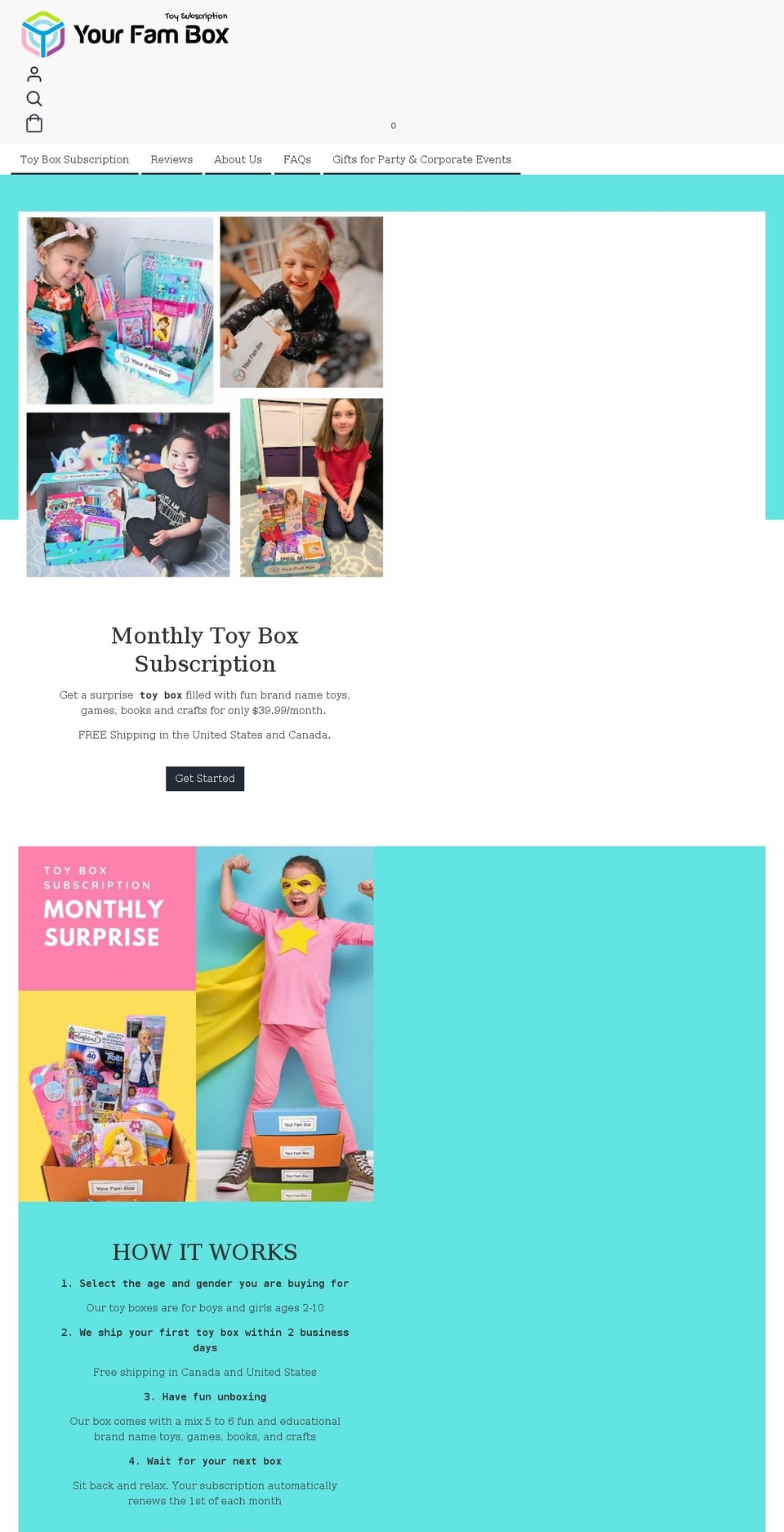 yourfambox.com shopify website screenshot