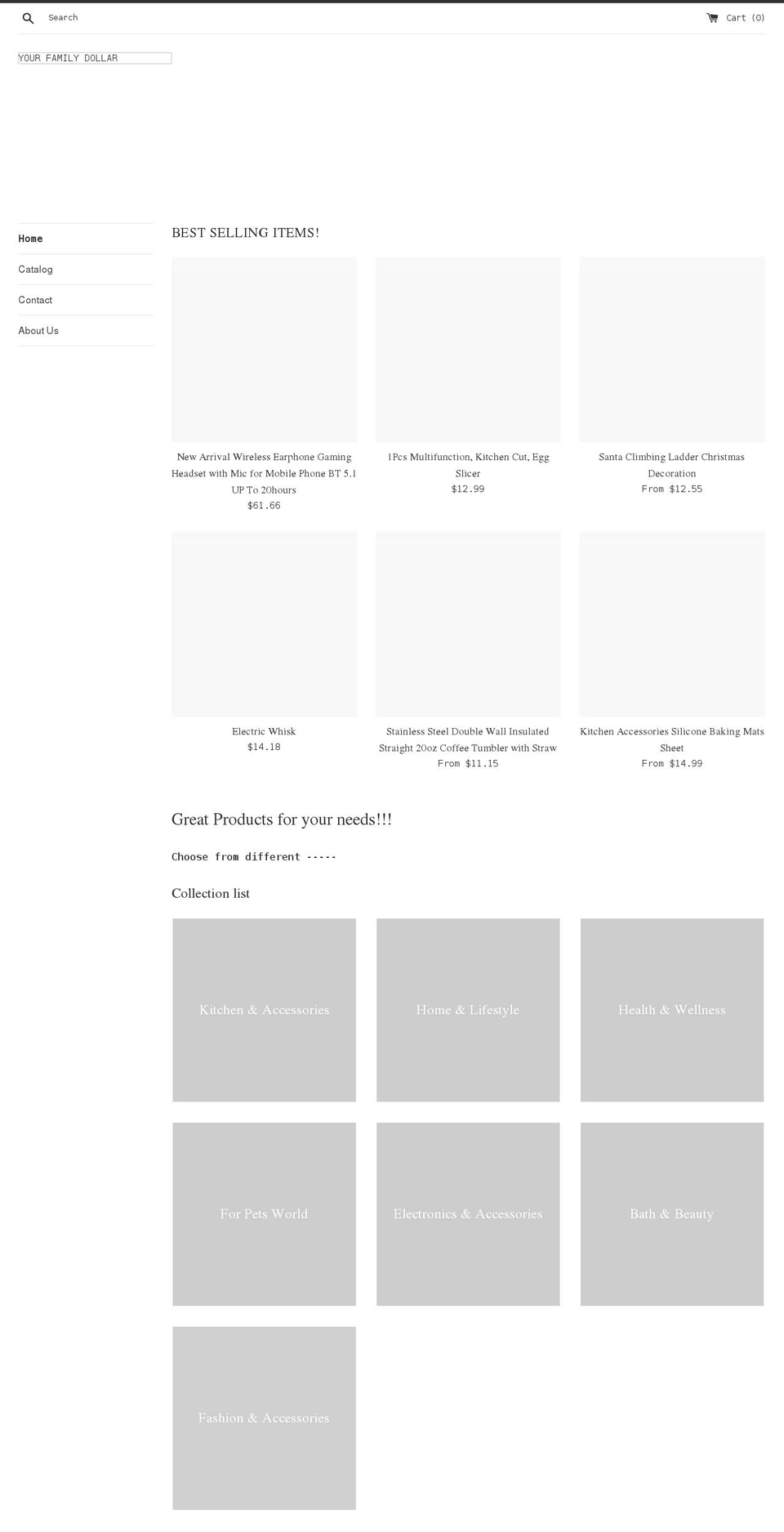 yourfamilydollar.com shopify website screenshot