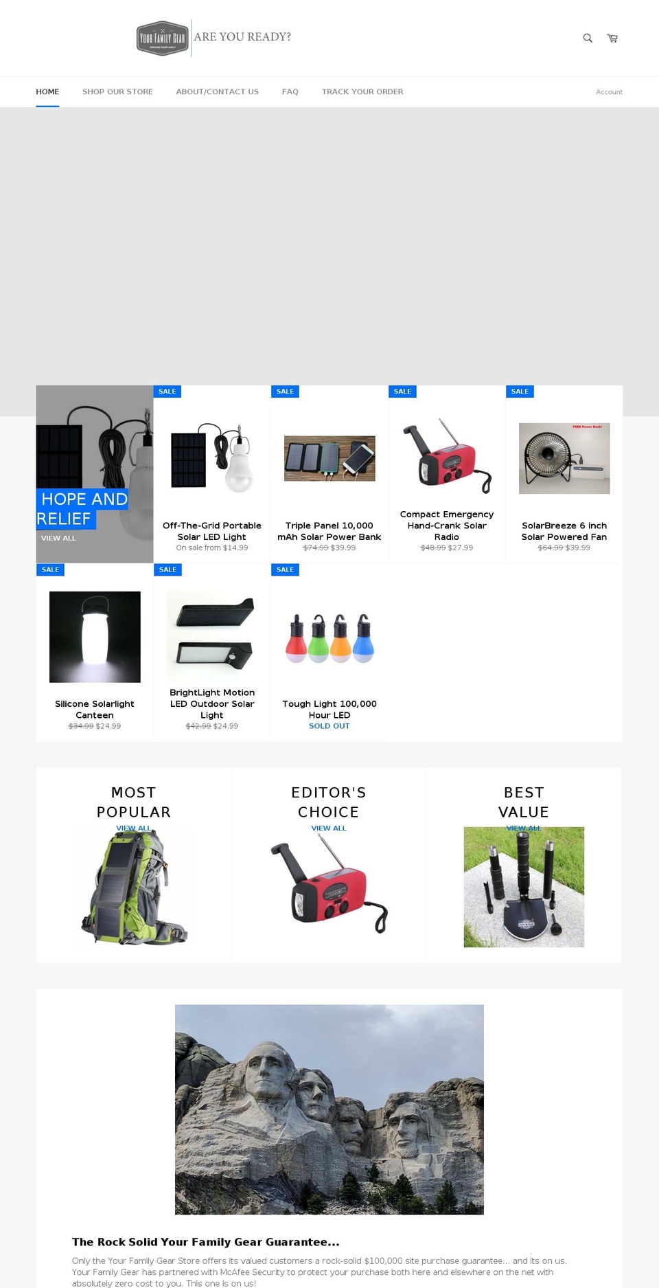 yourfamilygear.com shopify website screenshot