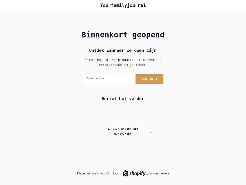 yourfamilyjournal.com shopify website screenshot