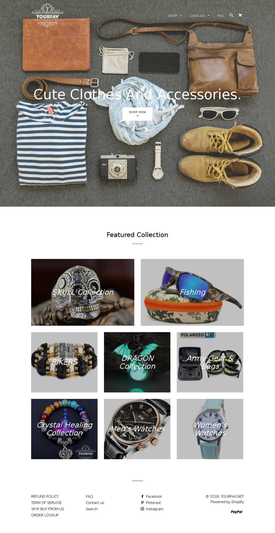 yourfav.net shopify website screenshot