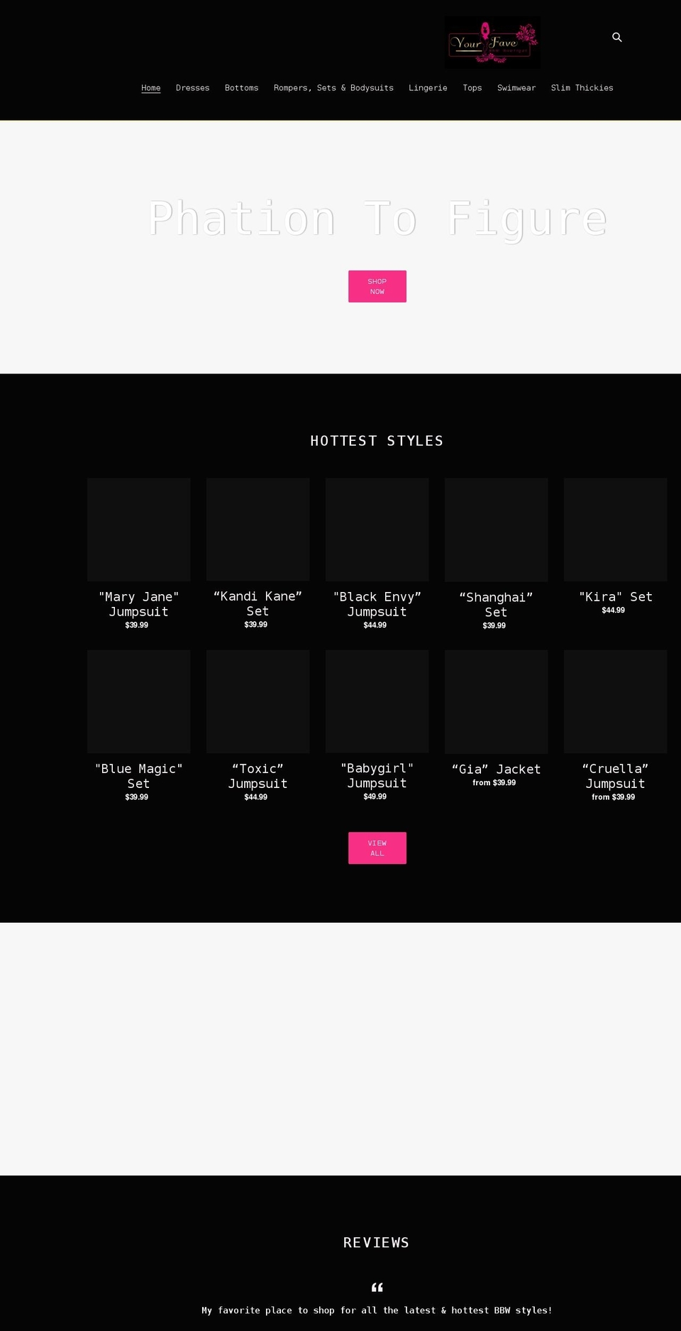 yourfavebbwboutique.com shopify website screenshot