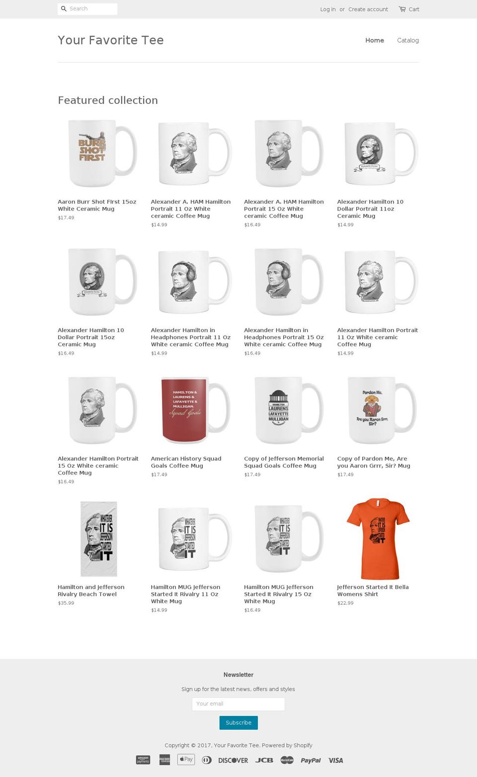 yourfavoritetee.com shopify website screenshot