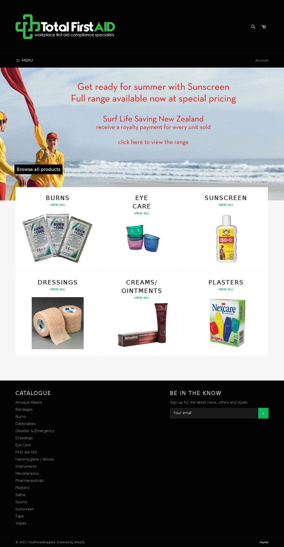 yourfirstaid.co.nz shopify website screenshot