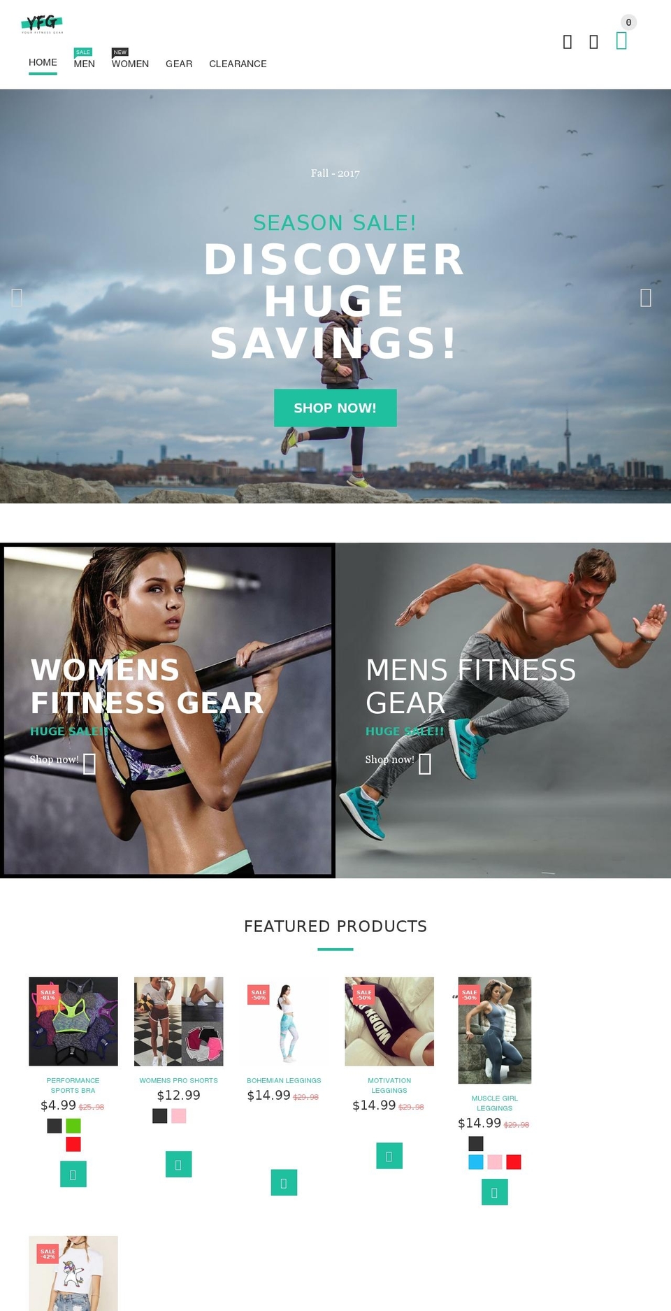 yourfitnessgear.com — Shopify storefront screenshot