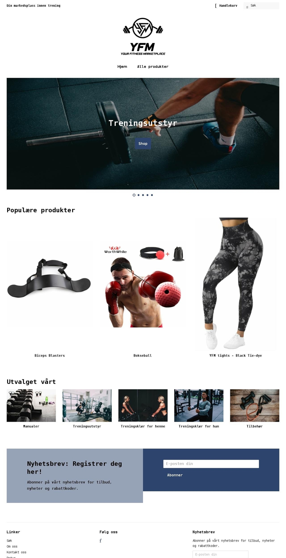 yourfitnessmarketplace.no shopify website screenshot