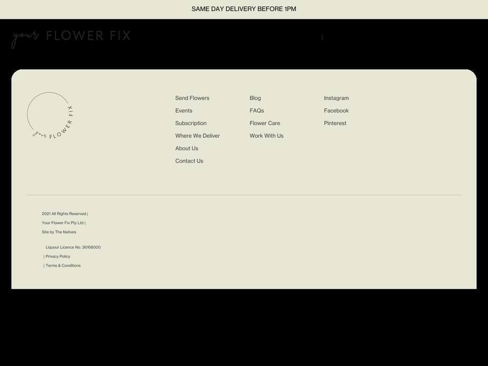 yourflowerfix.com.au shopify website screenshot