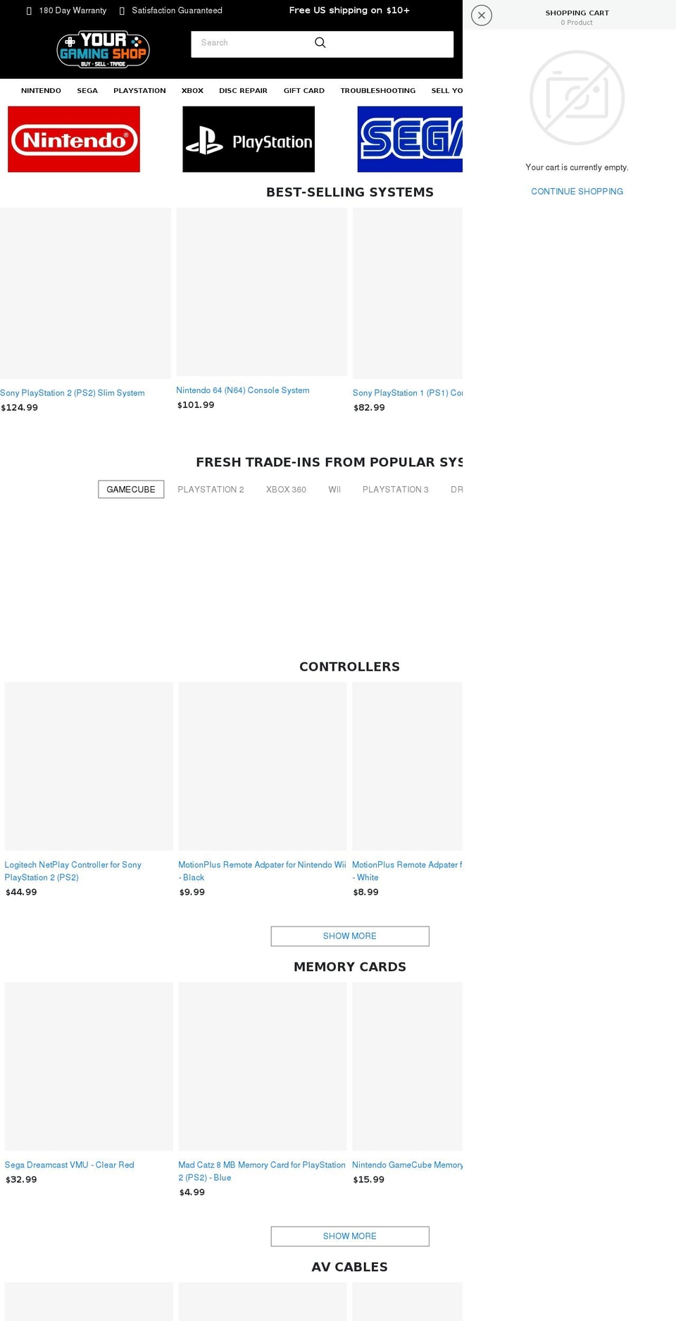 yourgamingshop.com — Shopify storefront screenshot