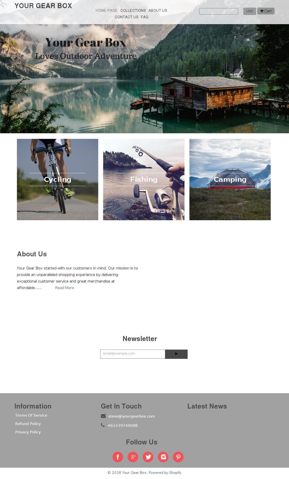 Adventure Shopify theme site example yourgearbox.com