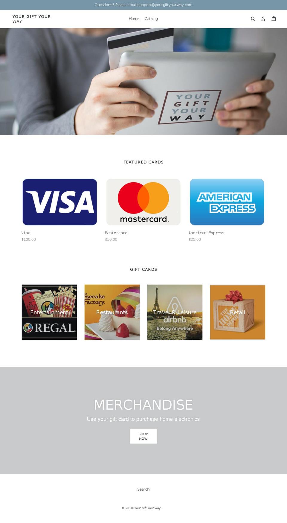 yourgiftyourway.com — Shopify storefront screenshot