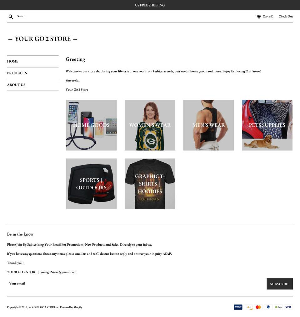 yourgo2store.com — Shopify storefront screenshot