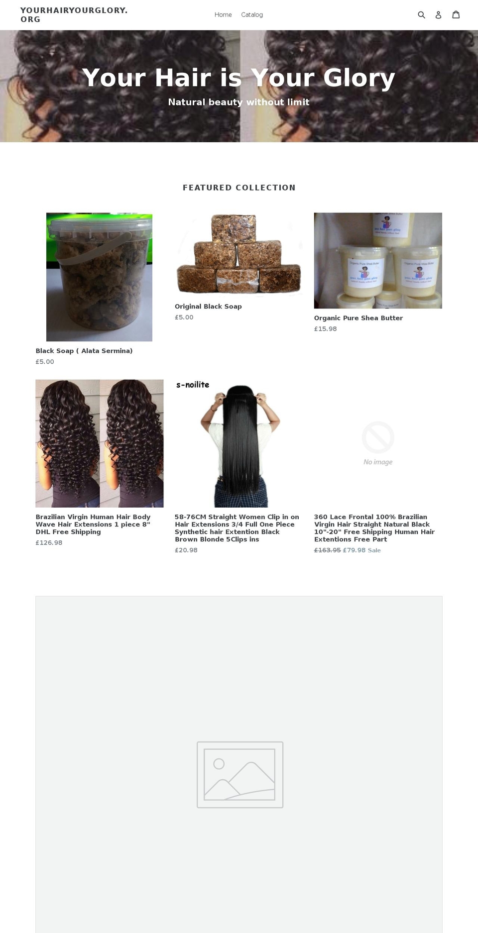 yourhairyourglory.org shopify website screenshot