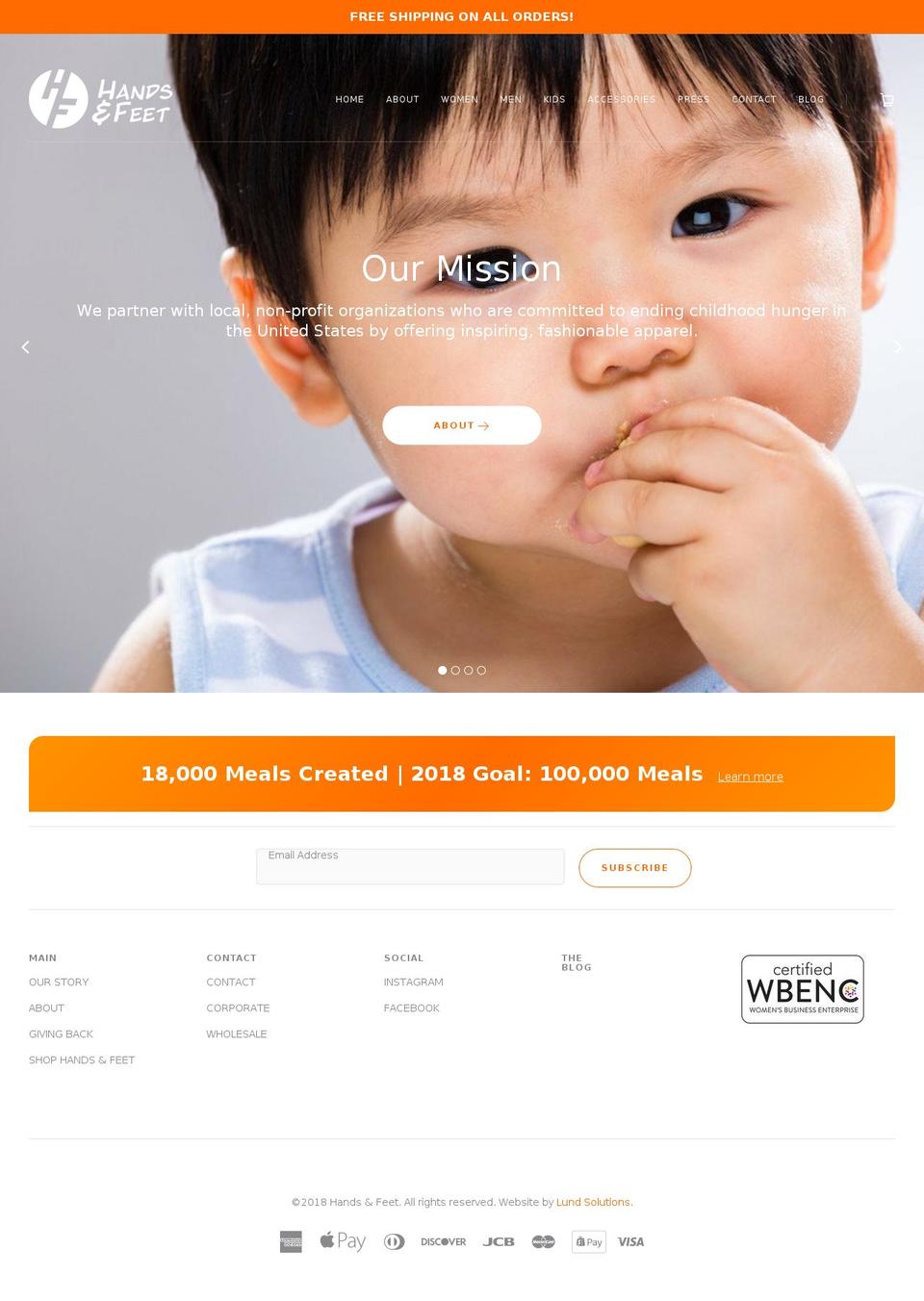 yourhandsandfeet.com — Shopify storefront screenshot