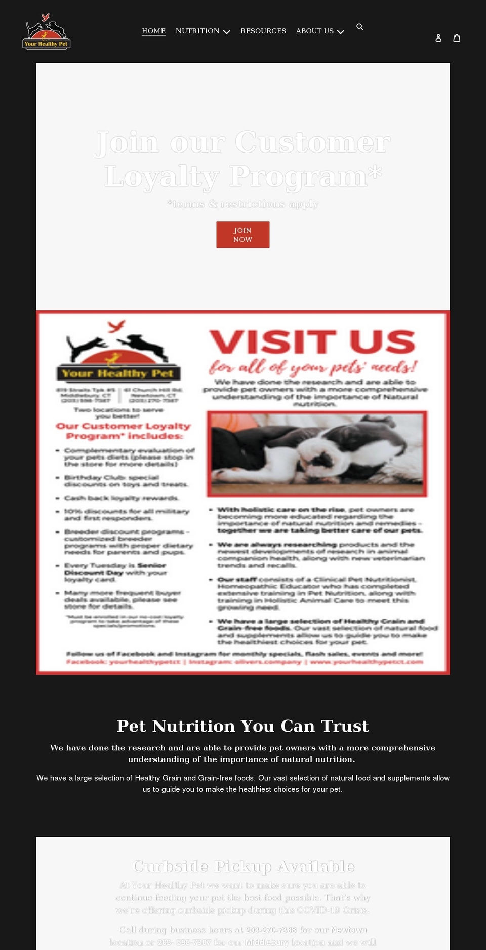 yourhealthypetct.com shopify website screenshot