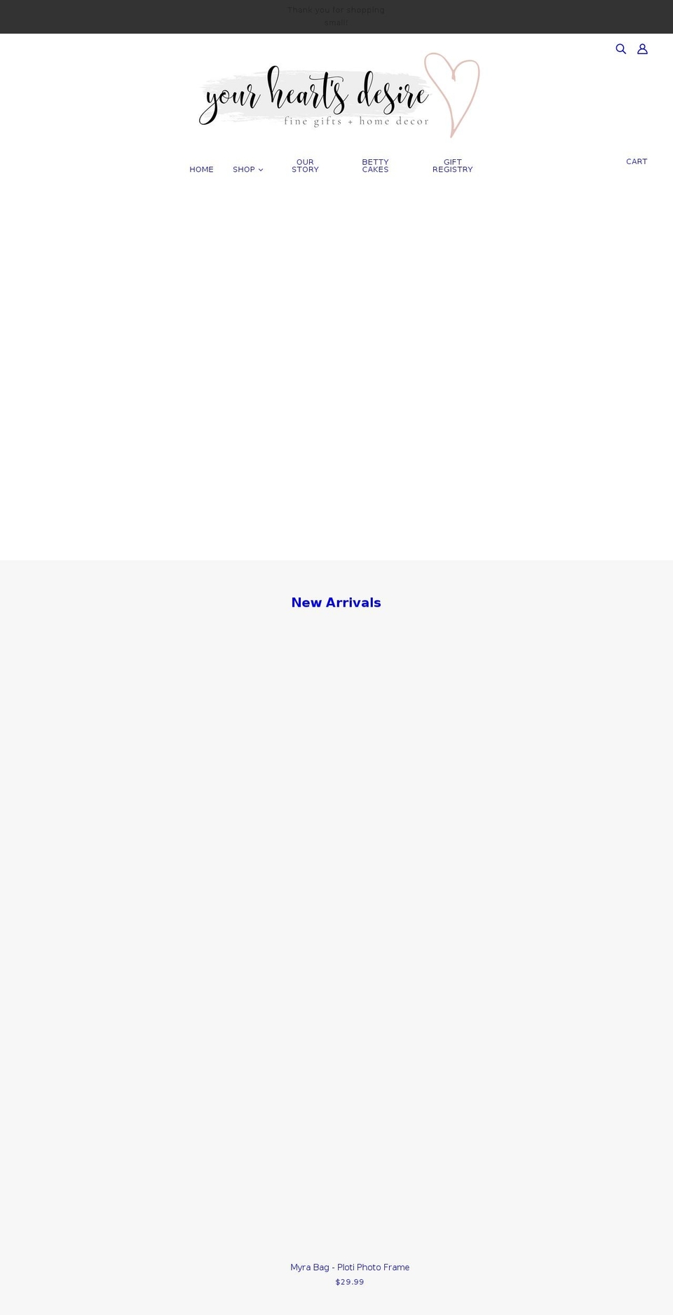yourheartsdesiregifts.com shopify website screenshot