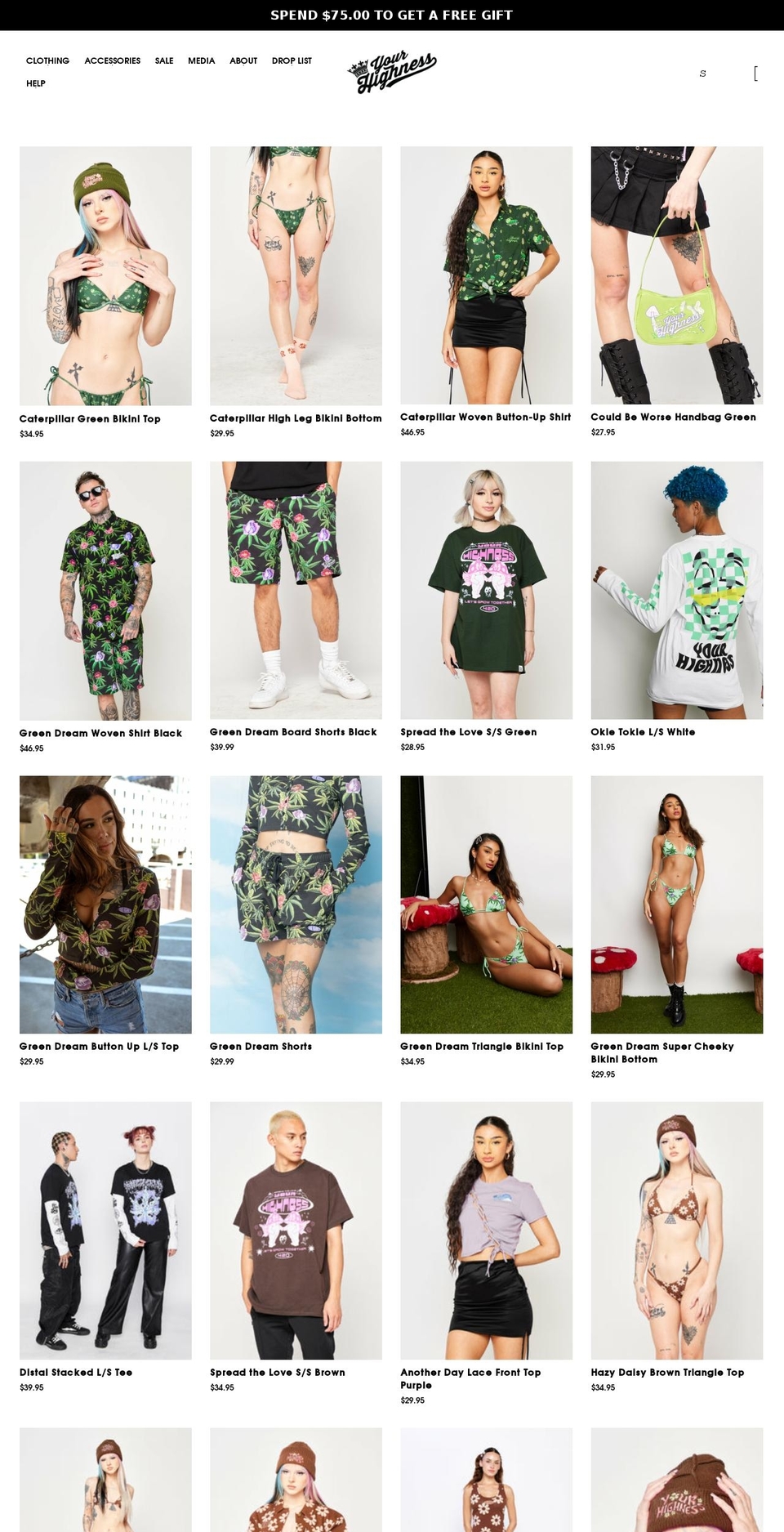 yourhighnessclothing.com shopify website screenshot