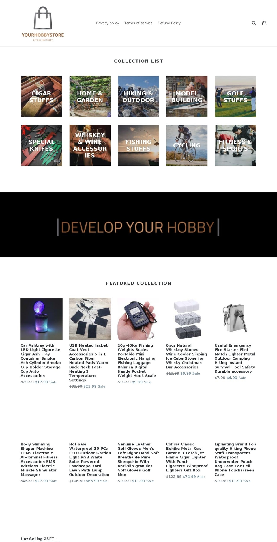 yourhobbystore.net shopify website screenshot