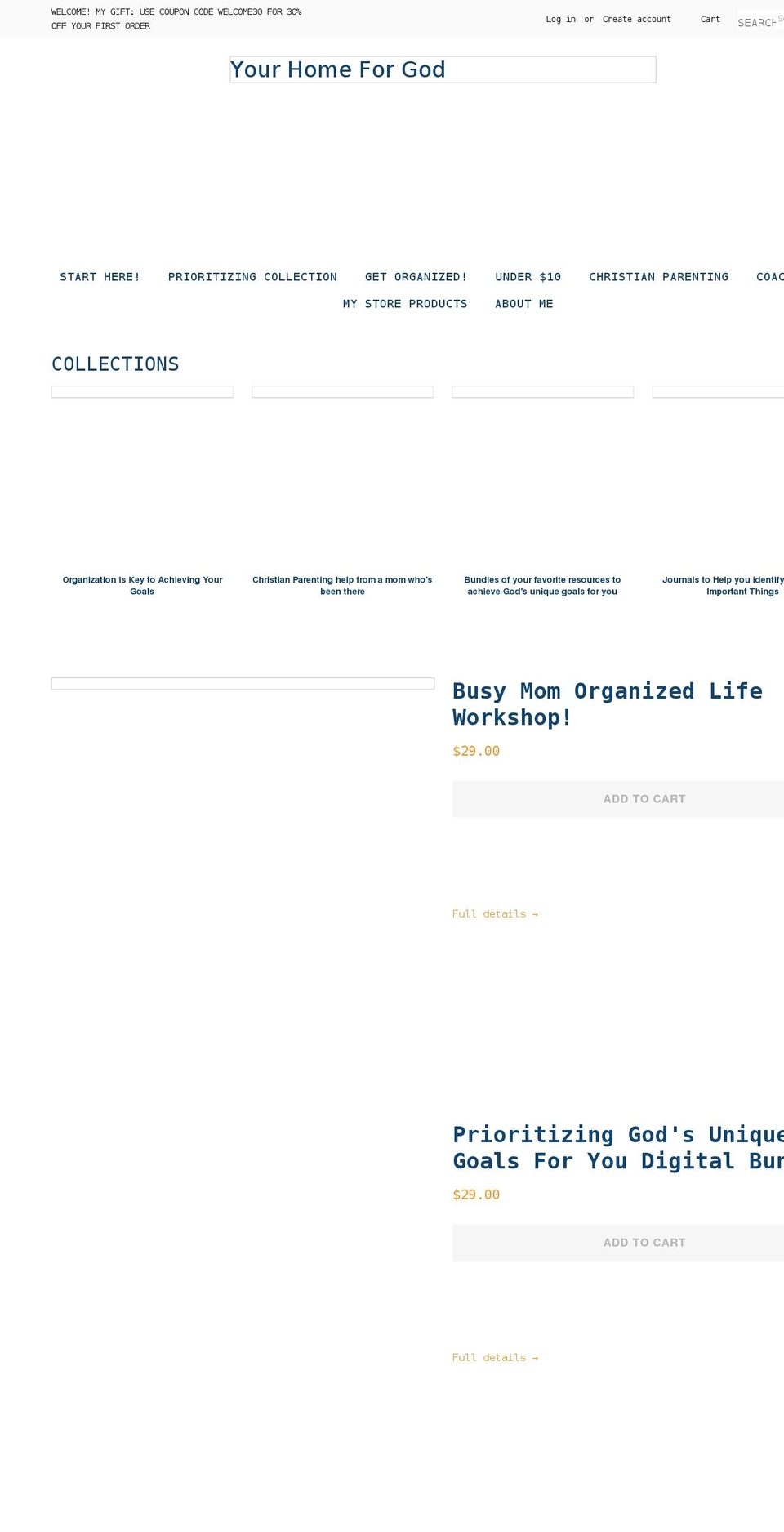 yourhomeforgodstore.com shopify website screenshot