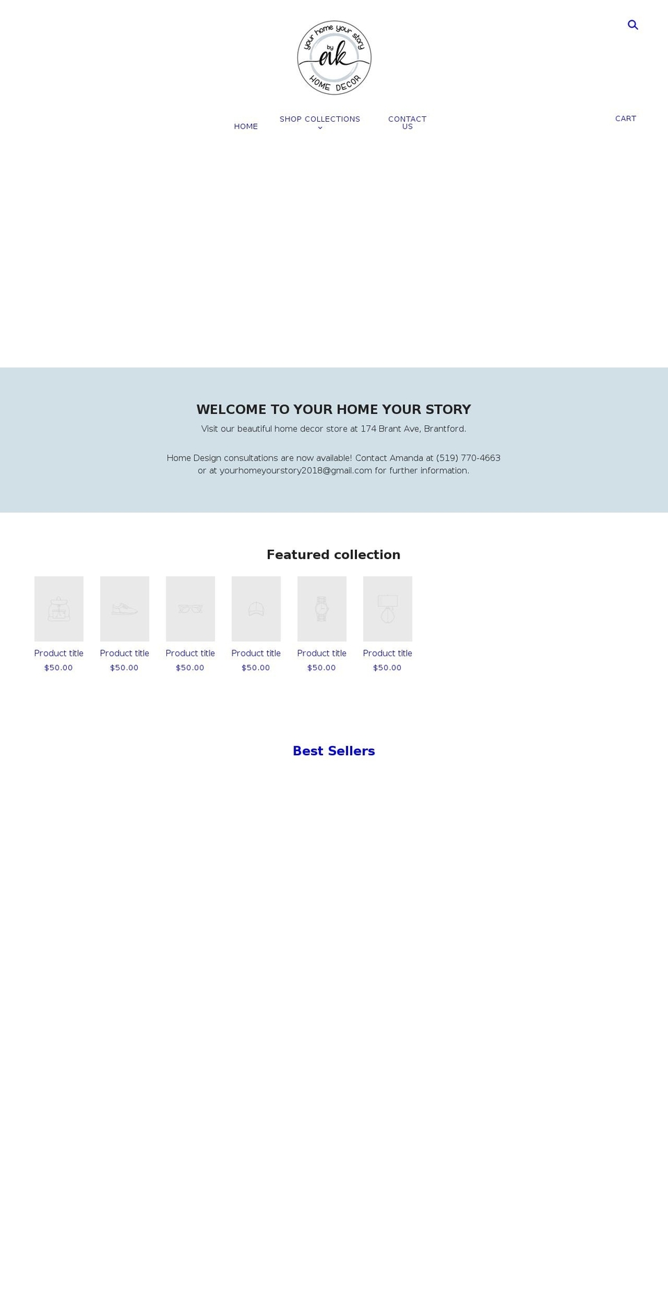 yourhomeyourstory.ca shopify website screenshot