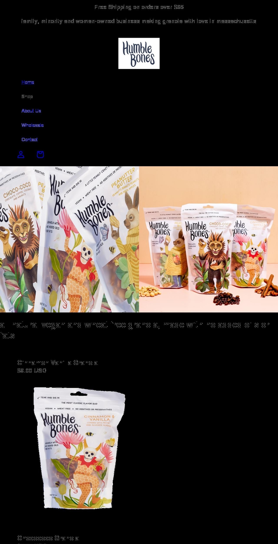yourhumblebones.com shopify website screenshot