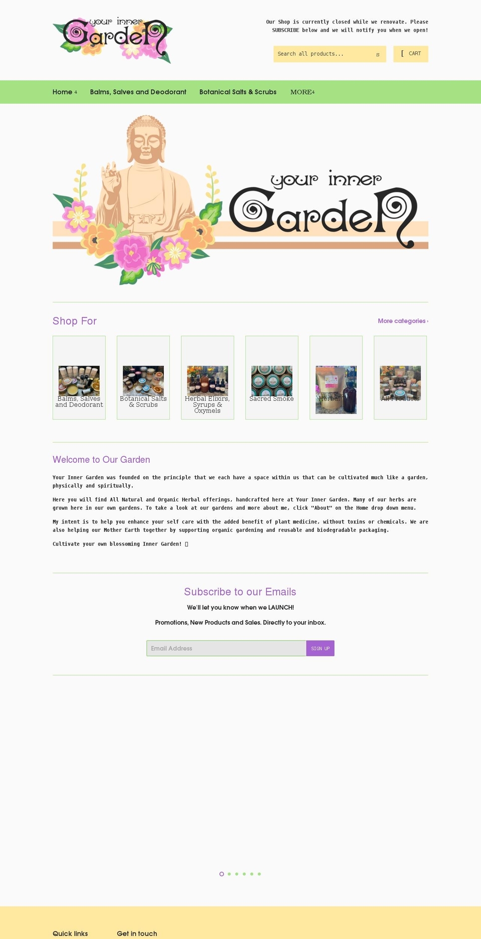 yourinnergarden.com shopify website screenshot