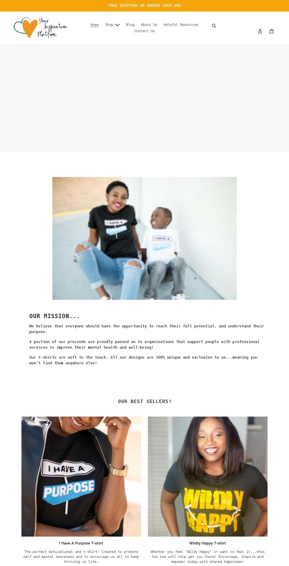yourinspirationplatform.com shopify website screenshot