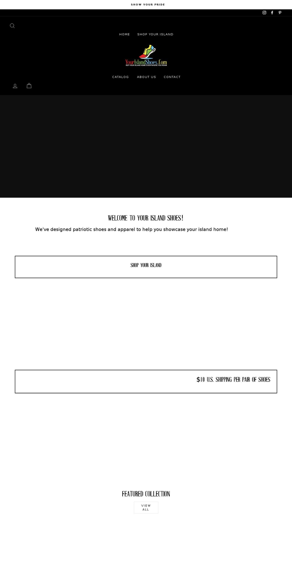 yourislandshoes.com shopify website screenshot