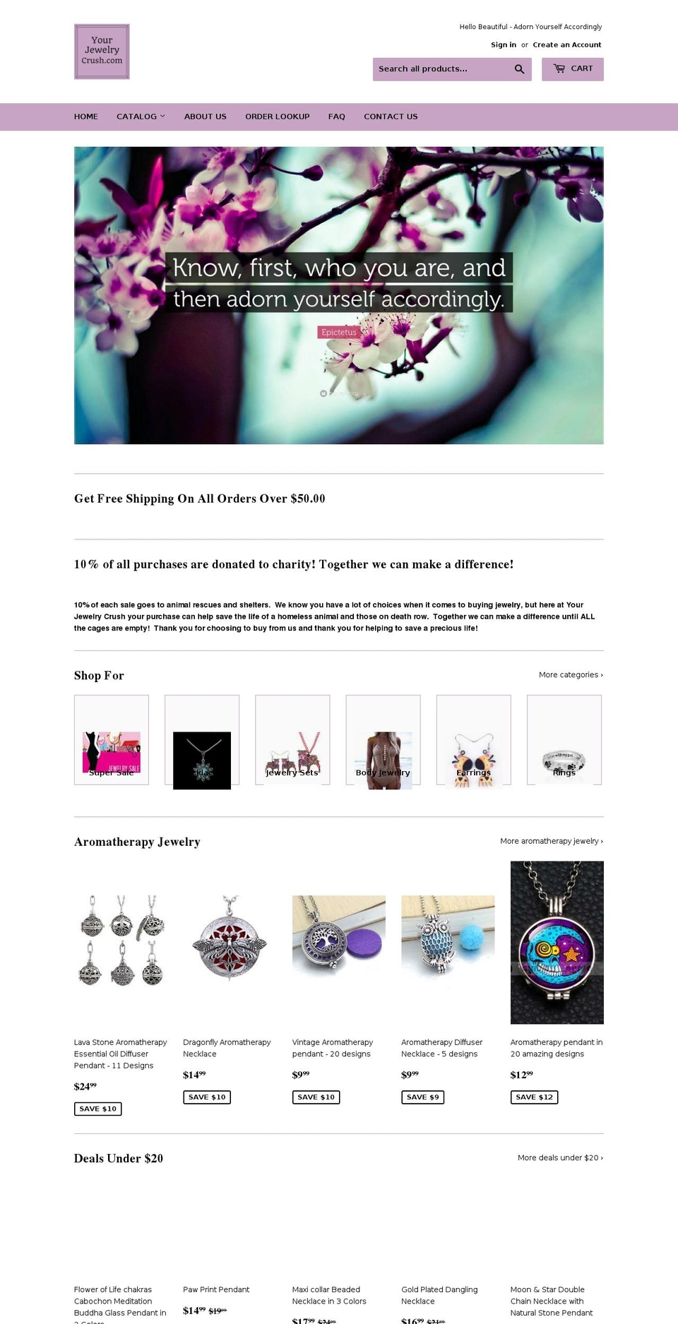 yourjewelrycrush.com — Shopify storefront screenshot