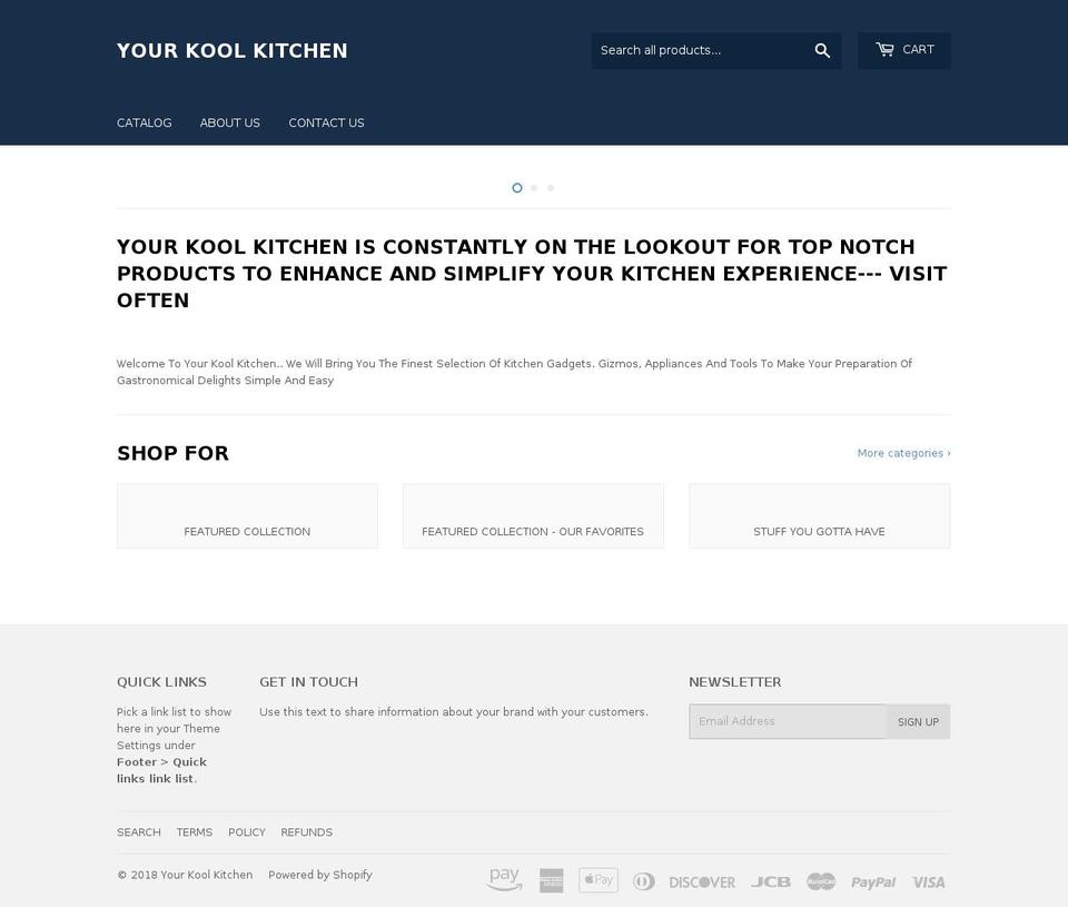 yourkoolkitchen.com — Shopify storefront screenshot