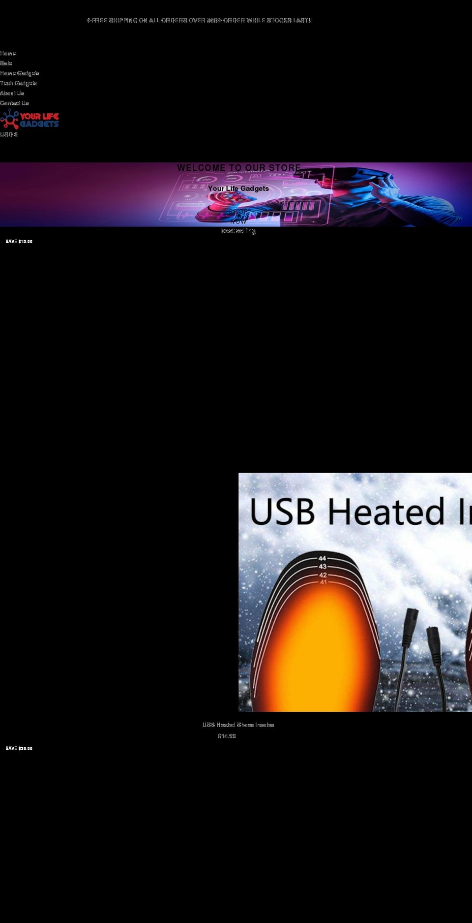 yourlifegadgets.com shopify website screenshot