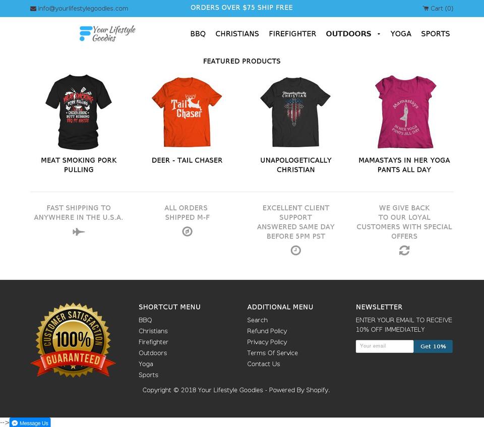 yourlifestylegoodies.com — Shopify storefront screenshot