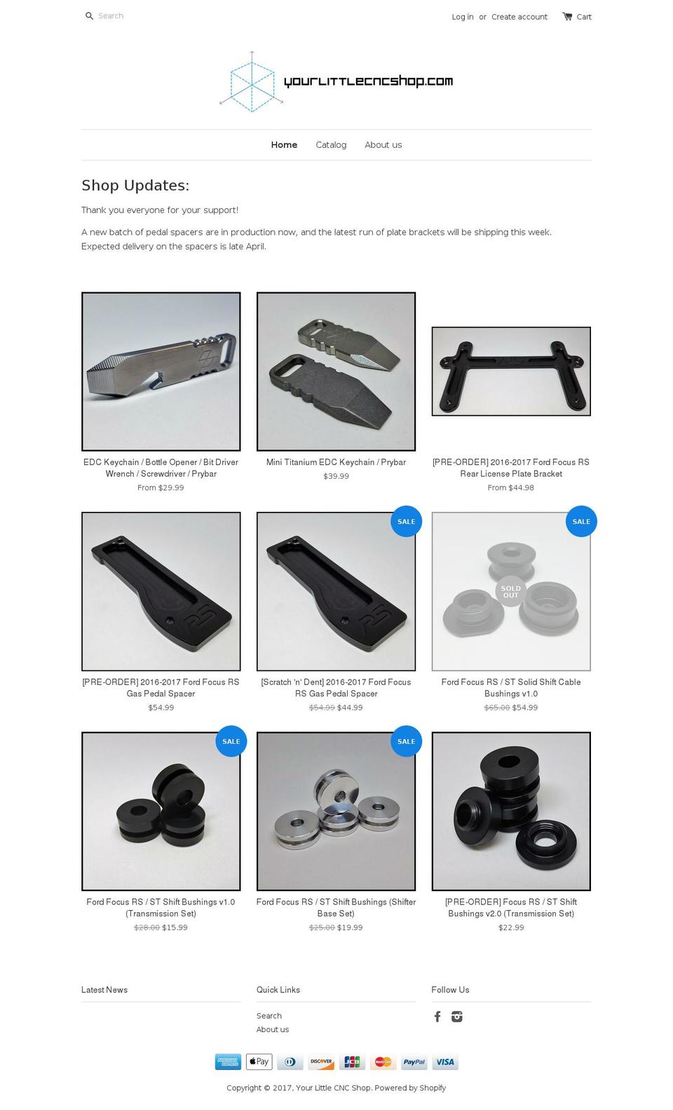 yourlittlecncshop.com shopify website screenshot