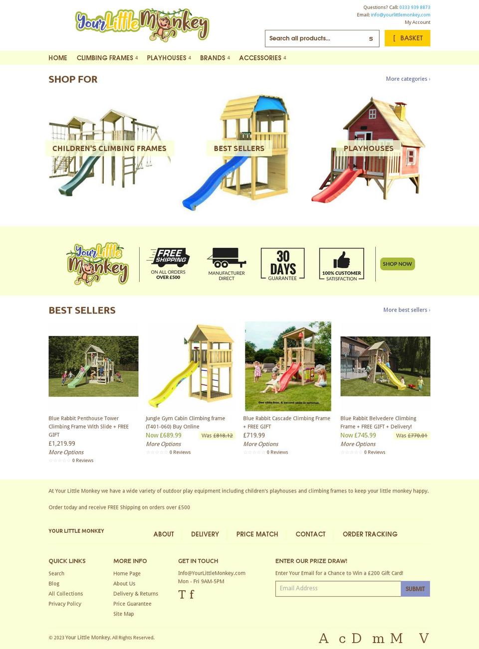 yourlittlemonkey.com — Shopify storefront screenshot