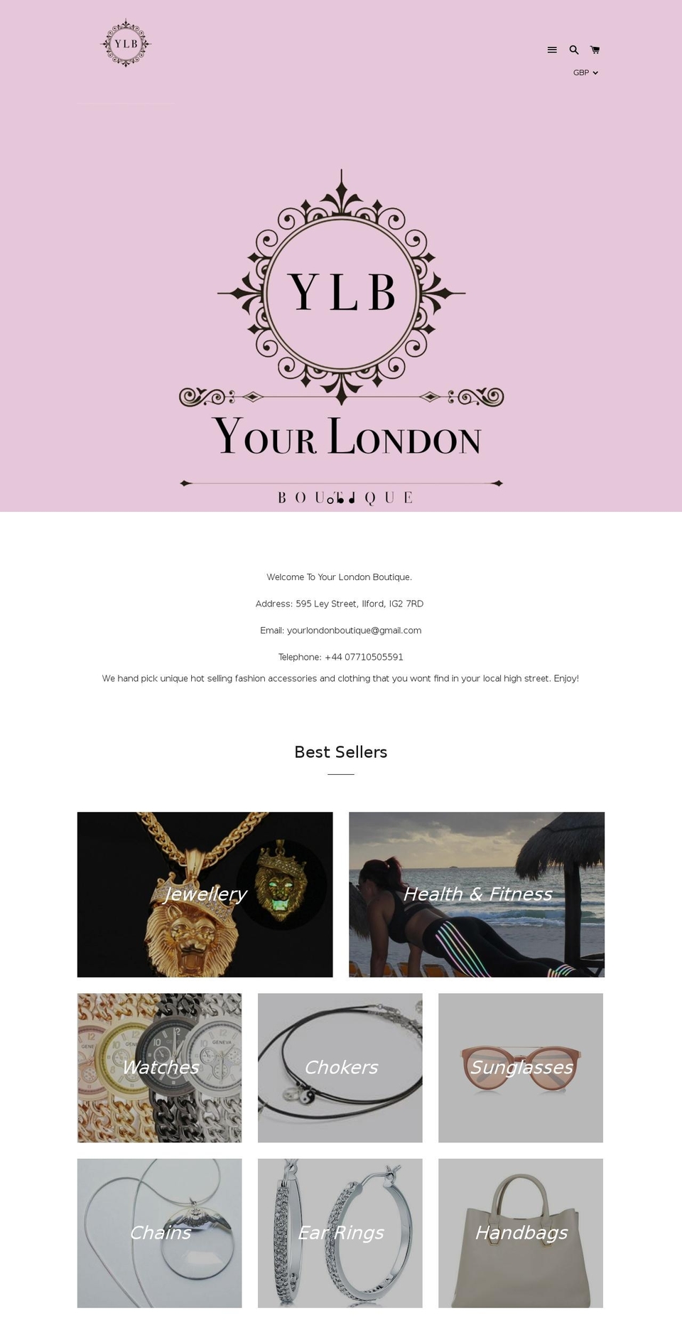 yourlondonboutique.com — Shopify storefront screenshot