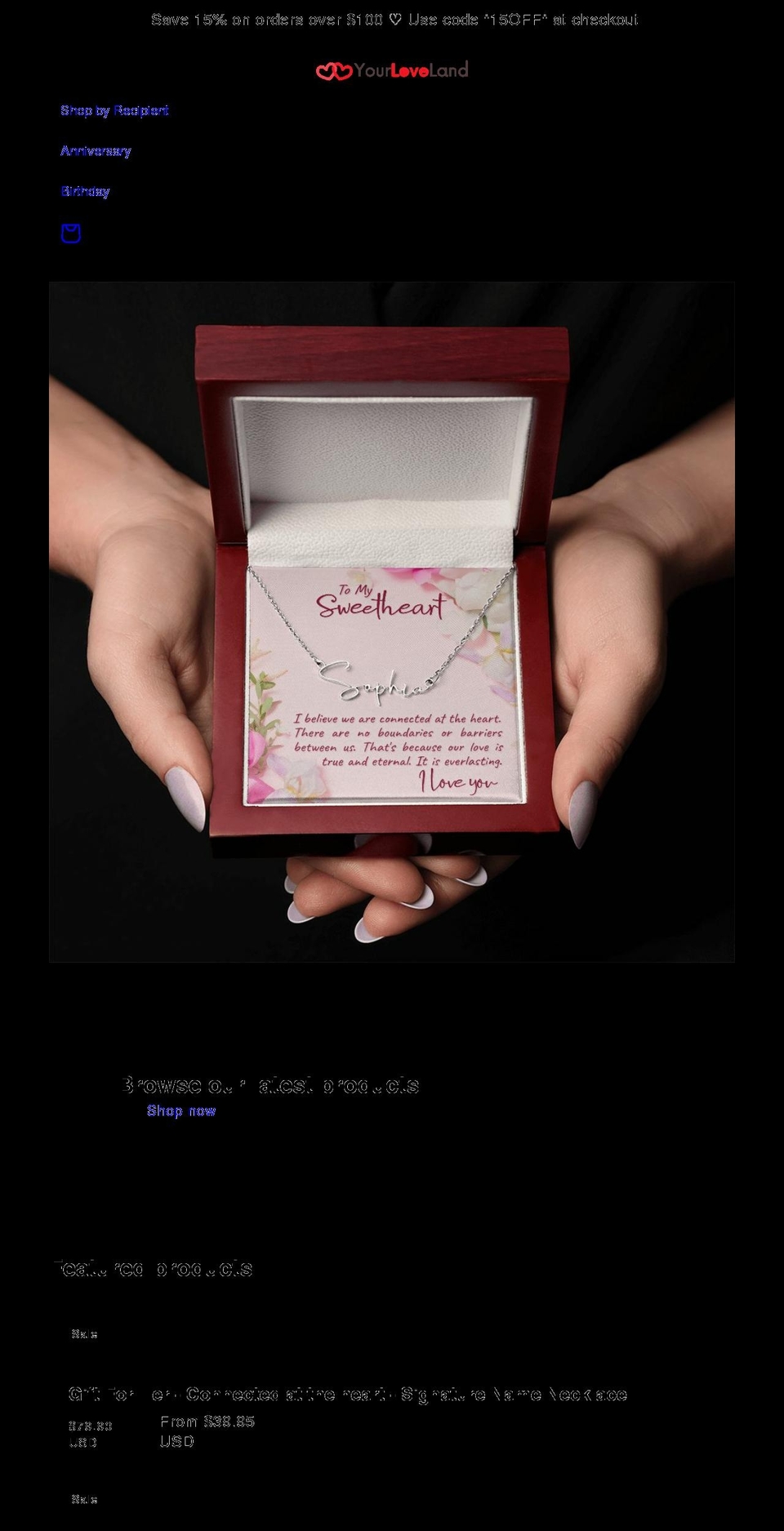 yourloveland.com shopify website screenshot