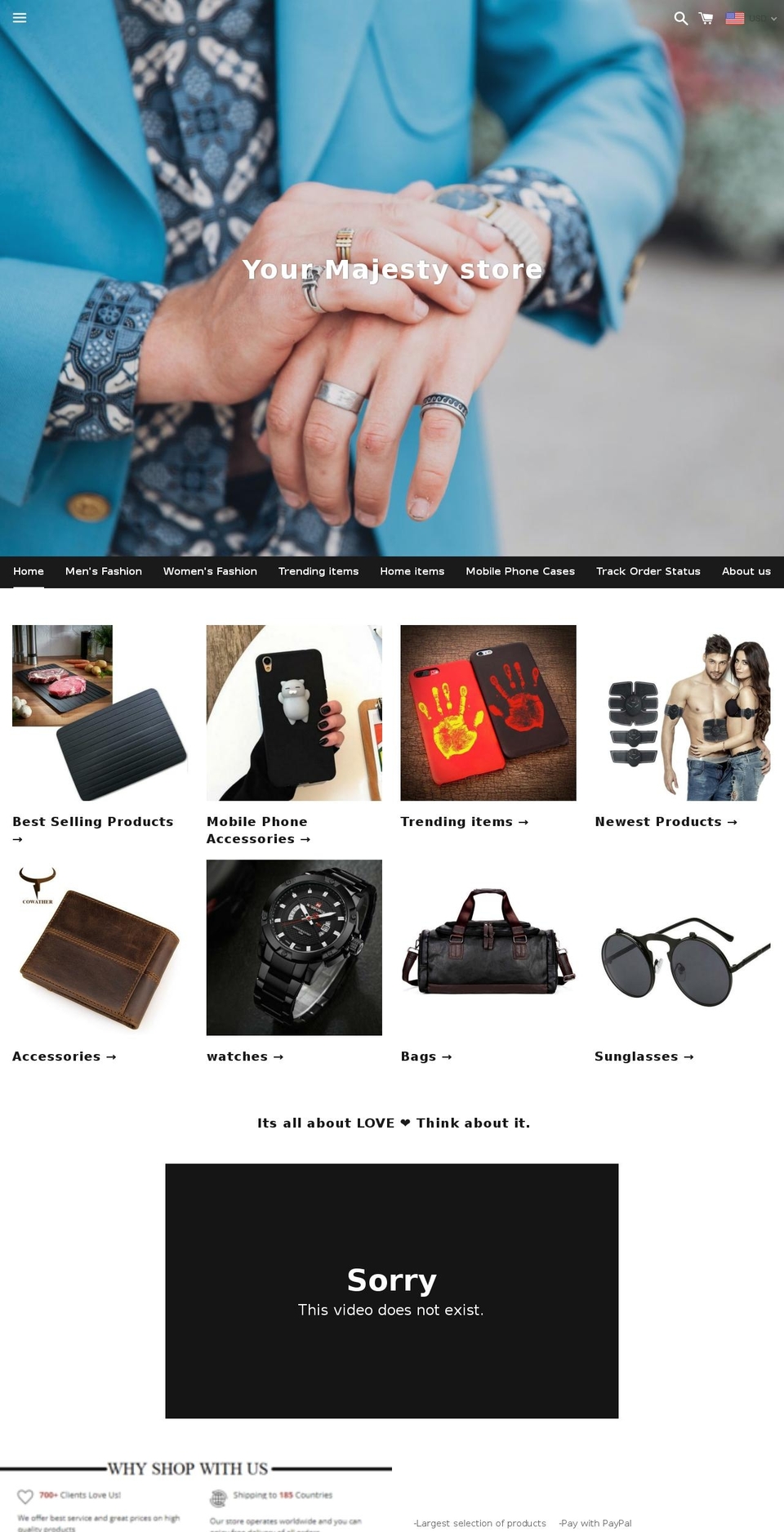 yourmajestystore.com — Shopify storefront screenshot