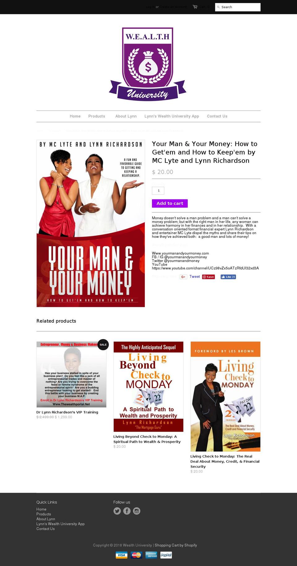 yourmanandyourmoney.com — Shopify storefront screenshot