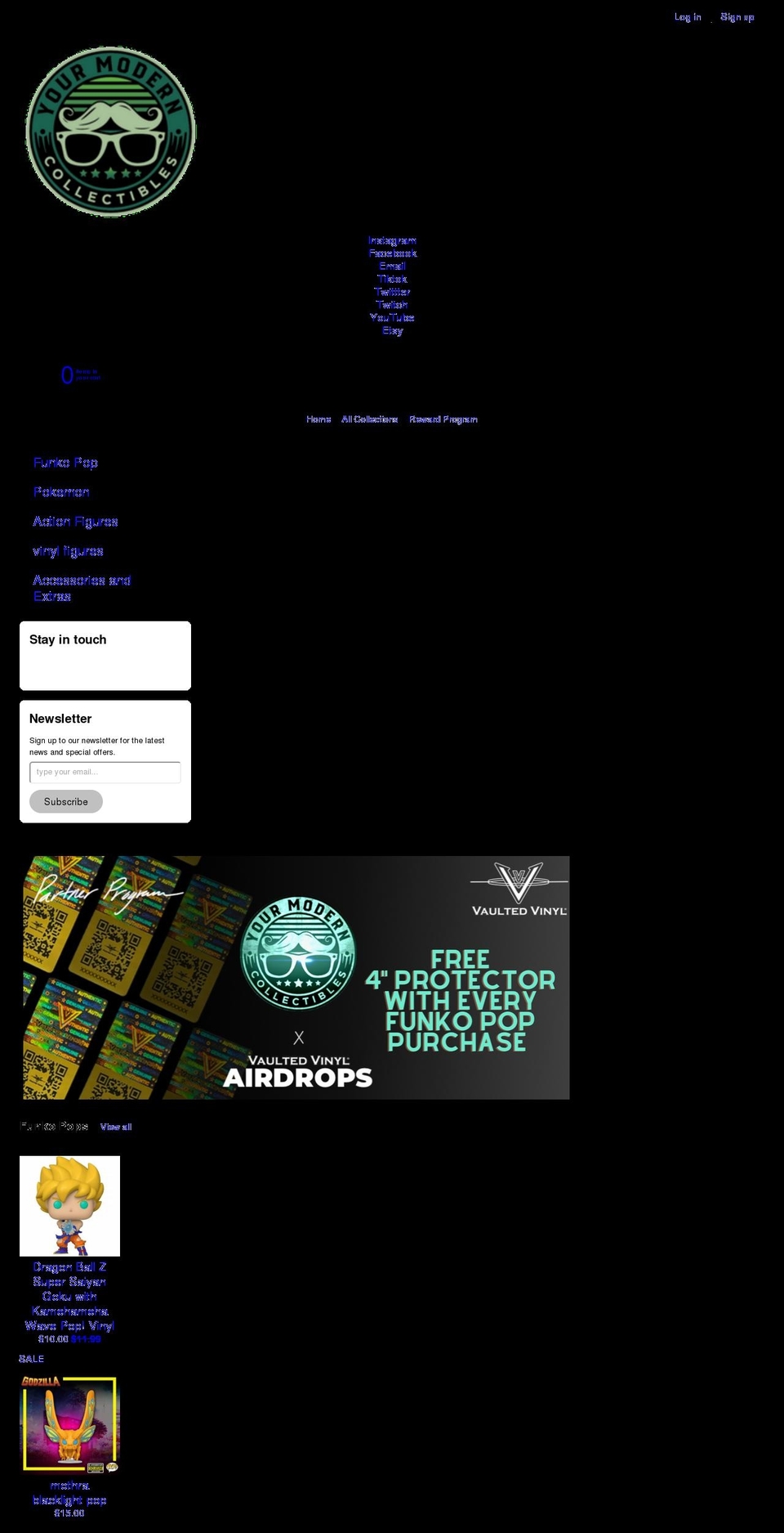 yourmoderncollectibles.com shopify website screenshot