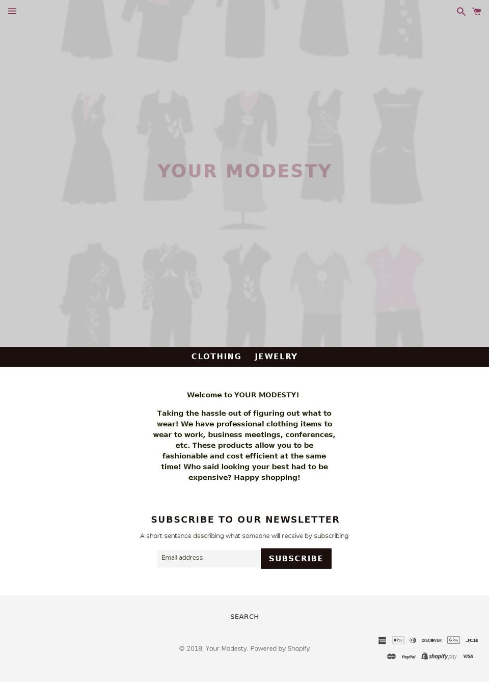 yourmodesty.com — Shopify storefront screenshot