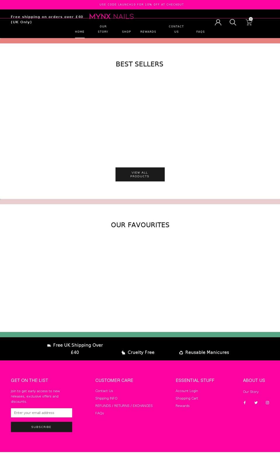 yourmynxnails.com shopify website screenshot