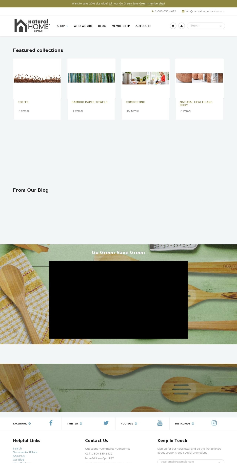 yournaturalhomebrands.com shopify website screenshot