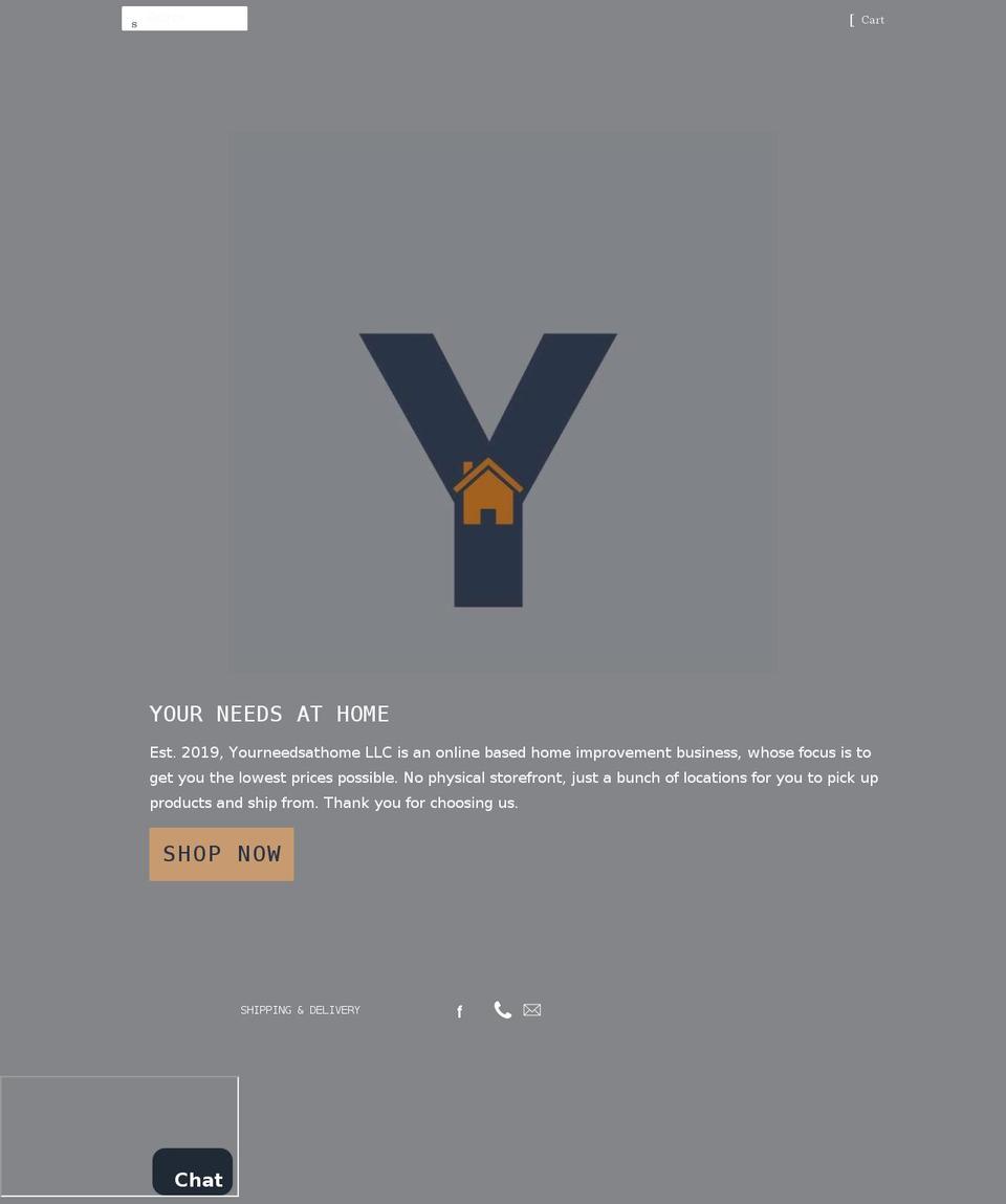 yourneedsathome.com shopify website screenshot