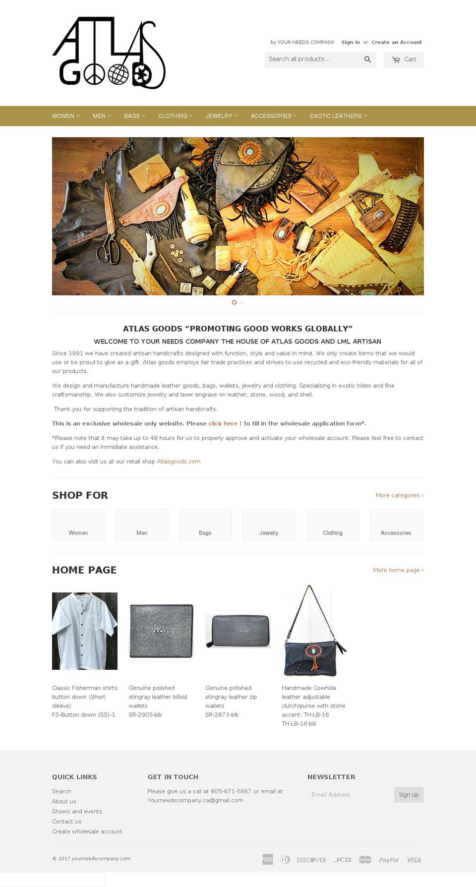 yourneedsco.com shopify website screenshot