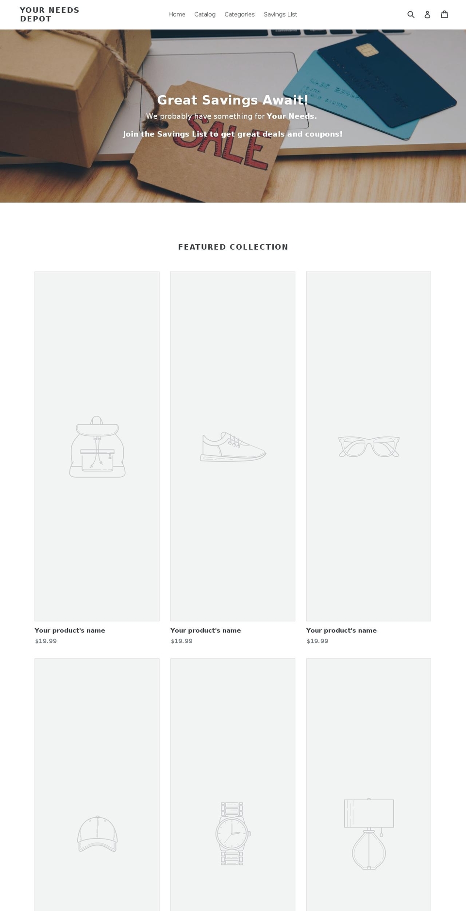 yourneedsdepot.com — Shopify storefront screenshot